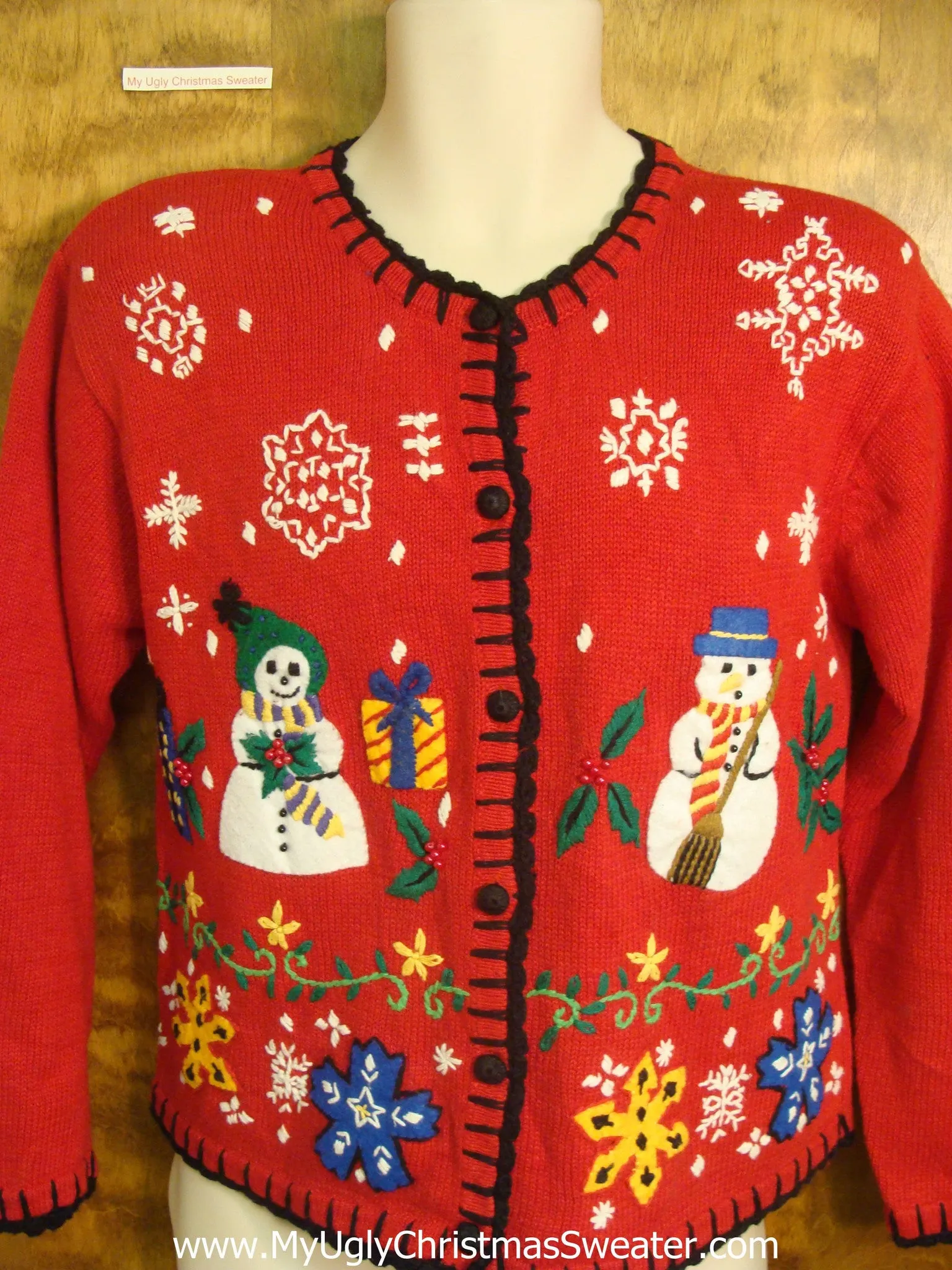 80s Snowman Couple Tacky Xmas Party Sweater