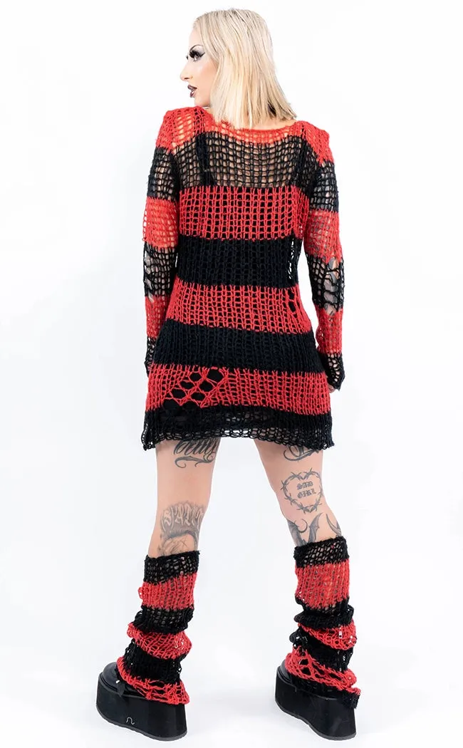 Acid Bath Leg Warmers | Black & Red