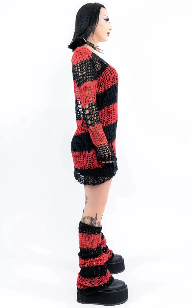 Acid Bath Leg Warmers | Black & Red