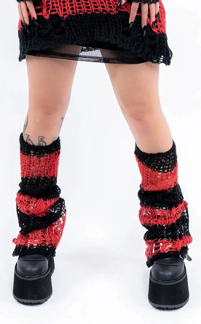 Acid Bath Leg Warmers | Black & Red