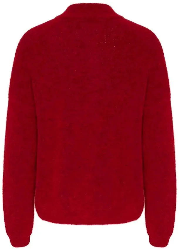 ALPHAGZ SHORT CARDIGAN | HAUTE RED MELANGE