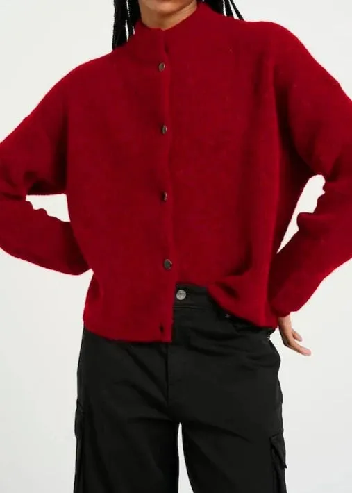 ALPHAGZ SHORT CARDIGAN | HAUTE RED MELANGE