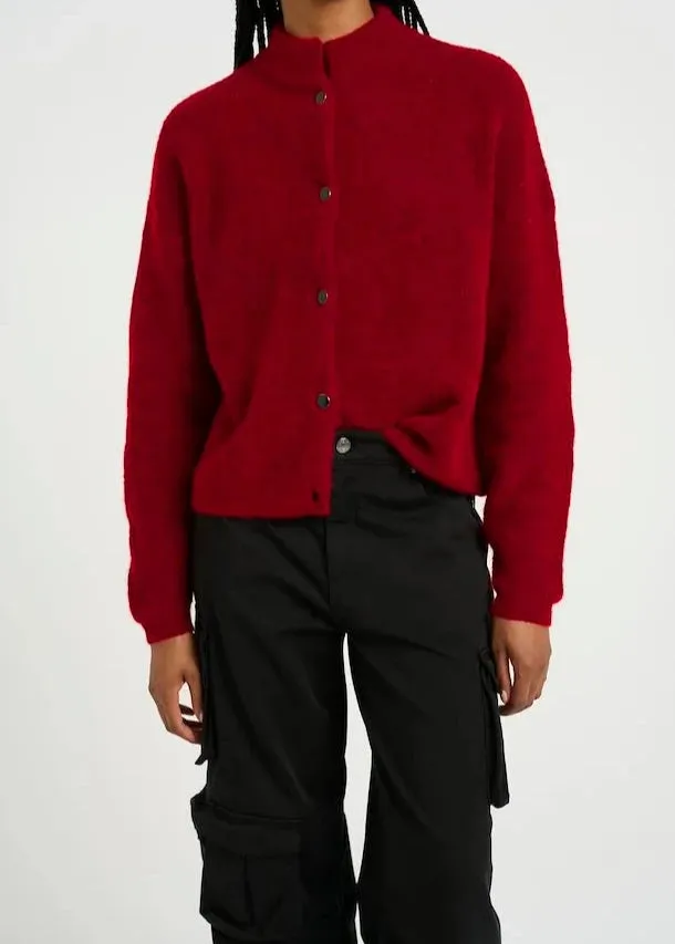 ALPHAGZ SHORT CARDIGAN | HAUTE RED MELANGE