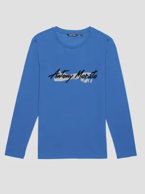 ANTONY MORATO Blue cotton T-shirt for boy-MKKL00259