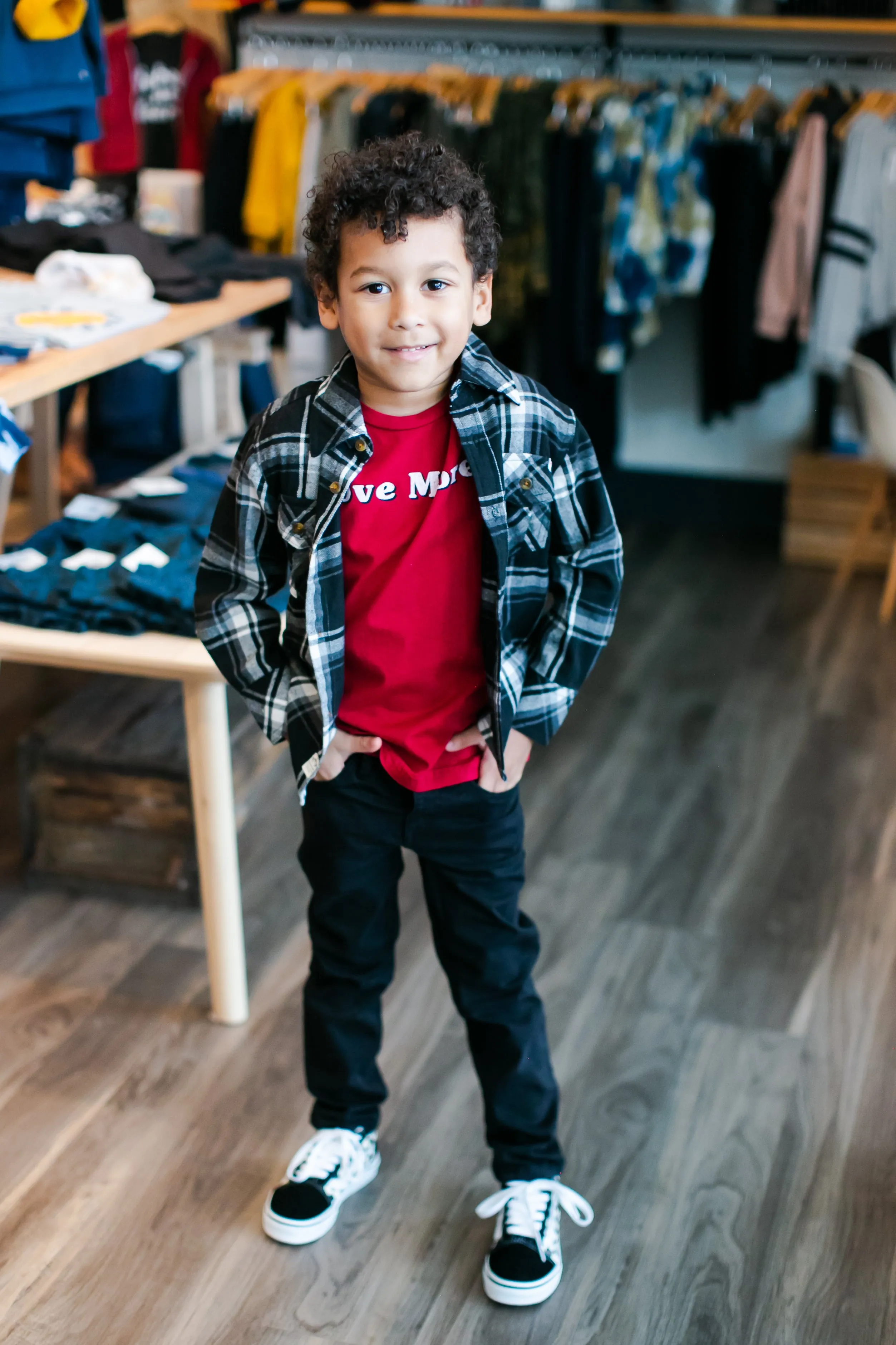 Appaman - Boys Flannel Shirt in Black/White Plaid