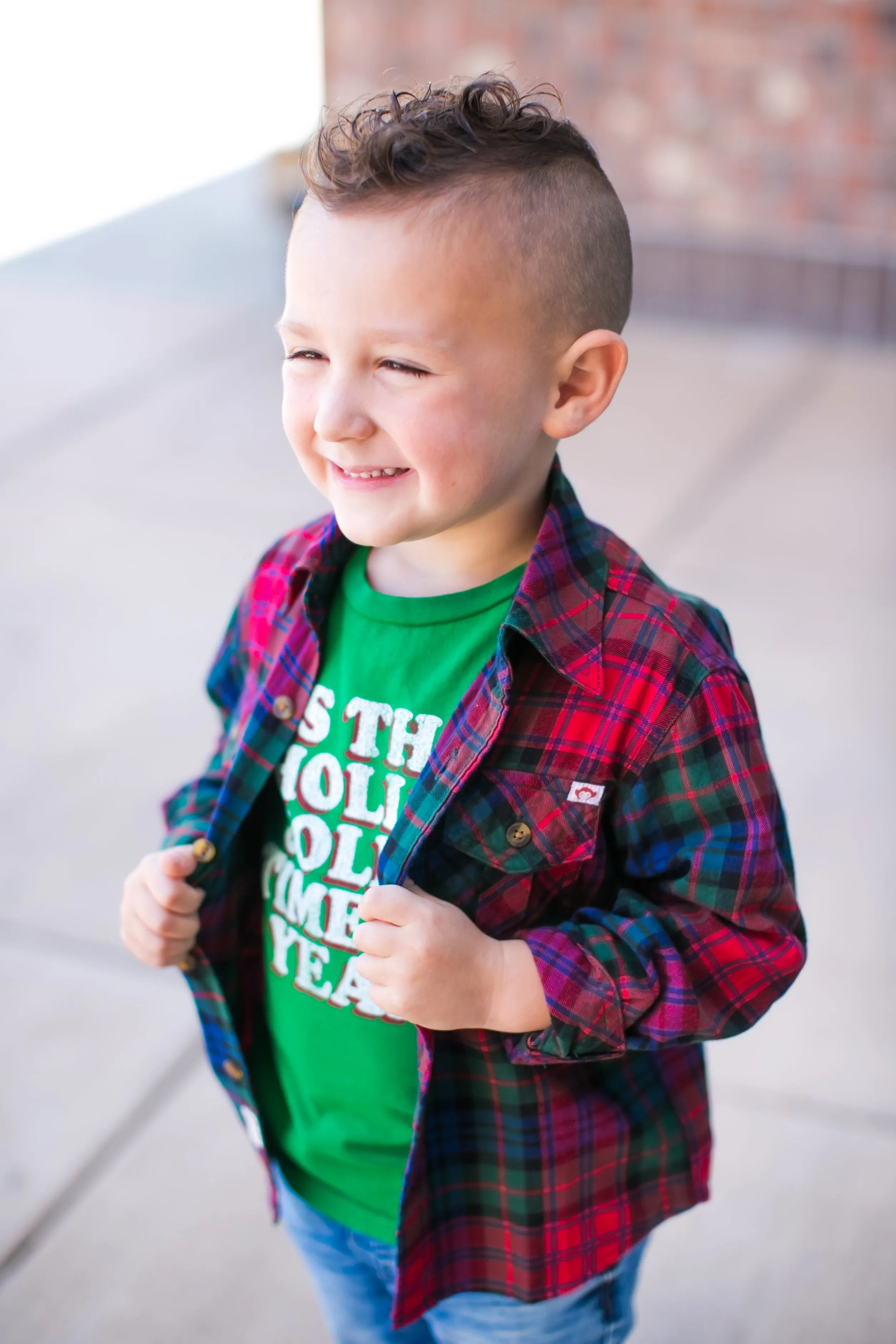 Appaman - Boys Plaid Flannel Shirt in Red Moss