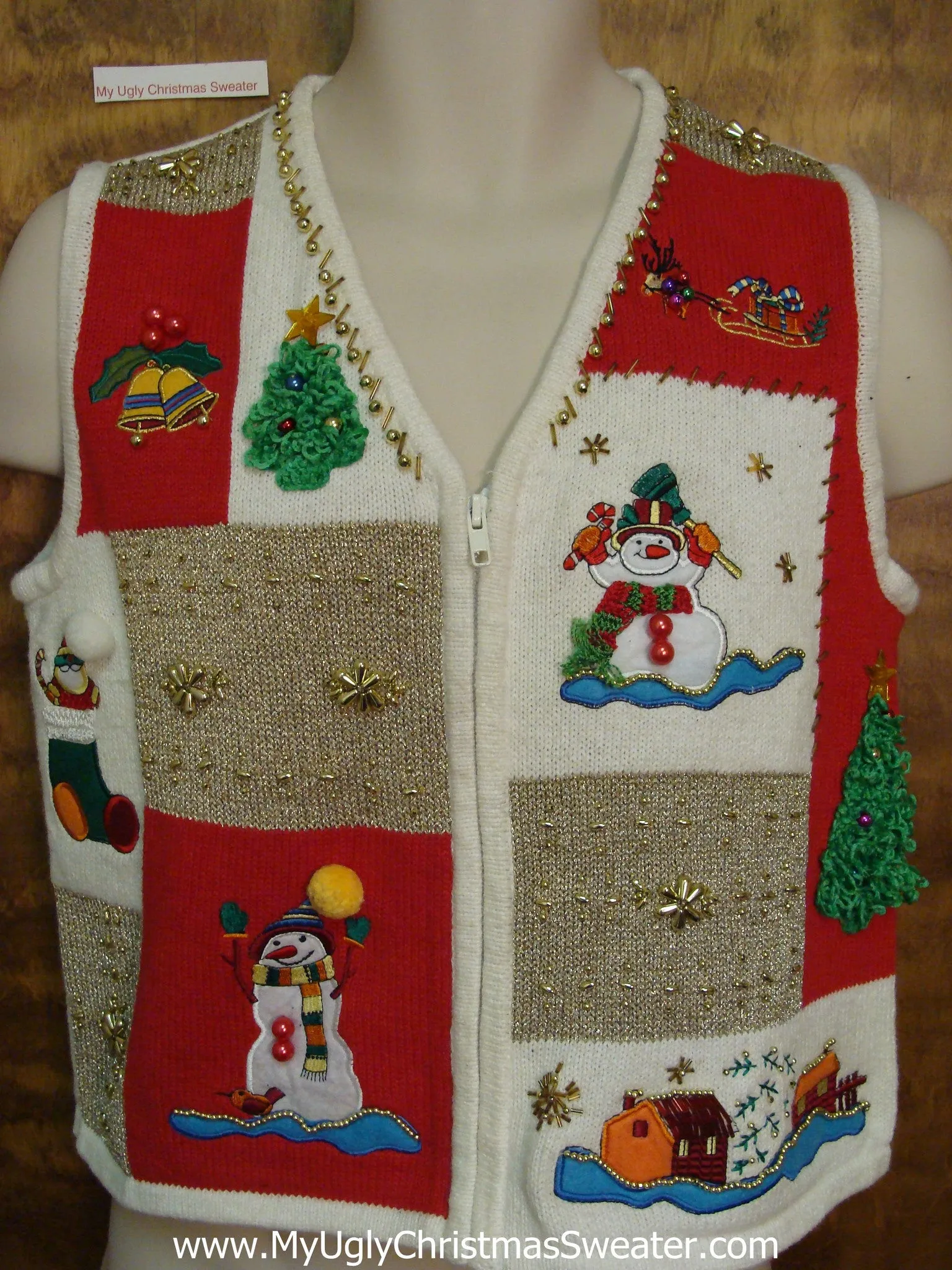 Bling Filled Corny Christmas Sweater Vest