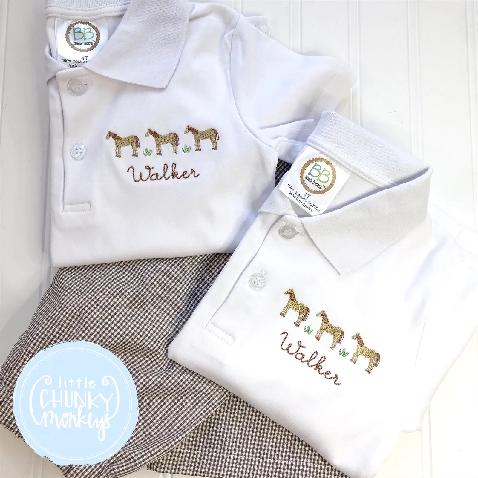 Boy Polo Shirt - Horse Trio