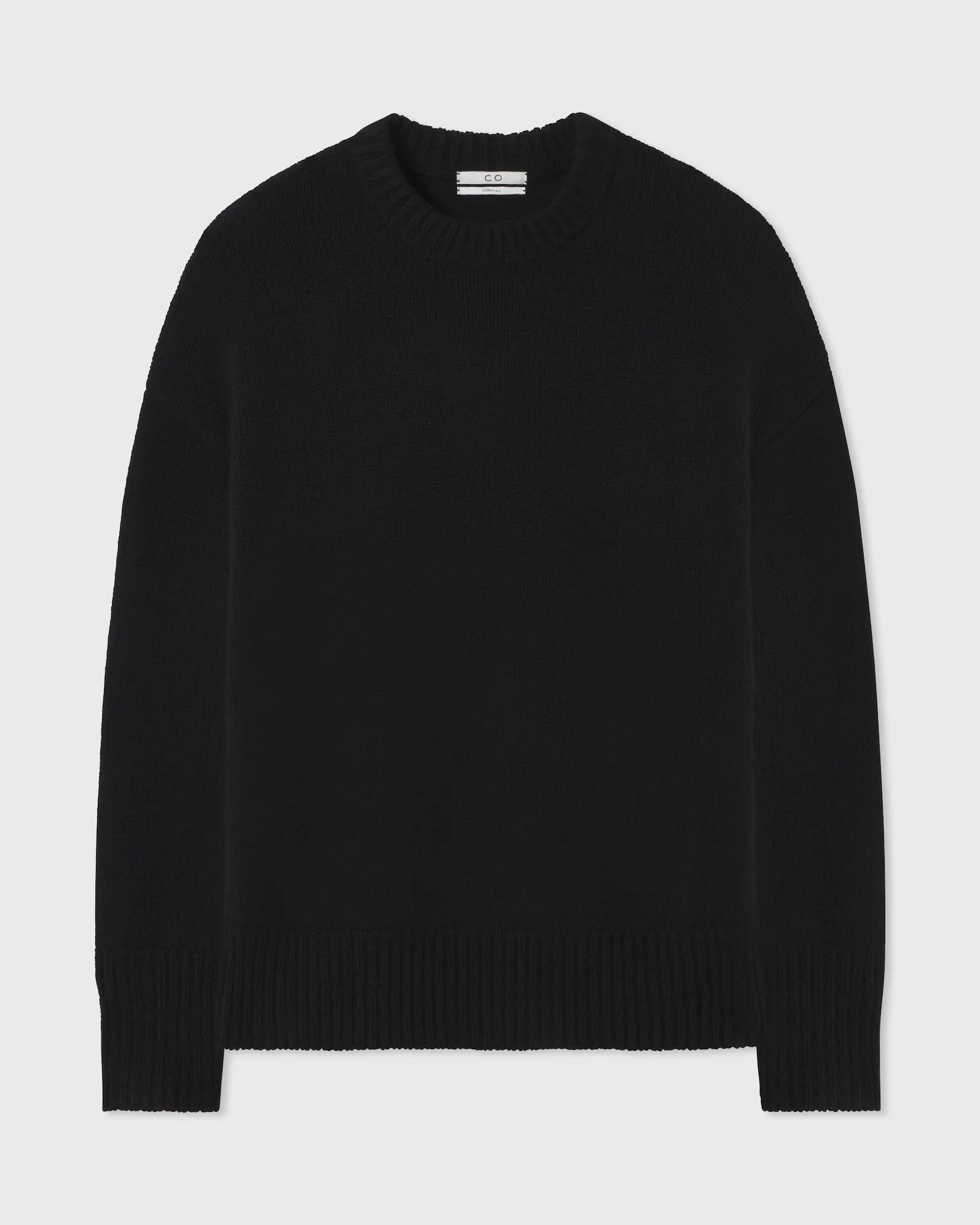 Boyfriend Crew Neck in Wool Cashmere - Black