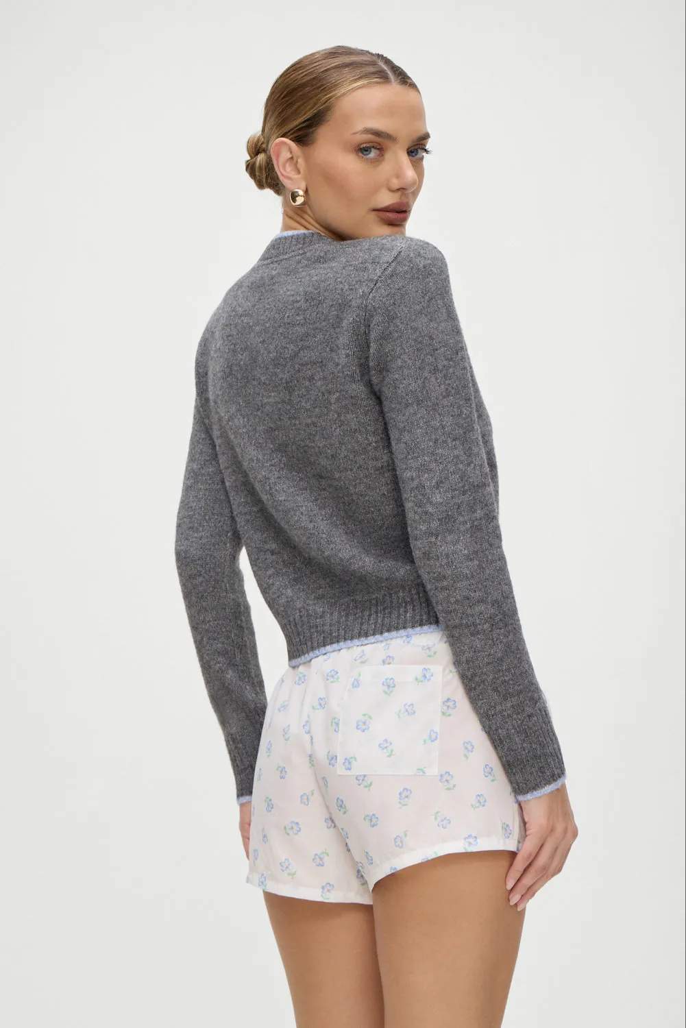 Brentwood V Neck Sweater - Winter Sky