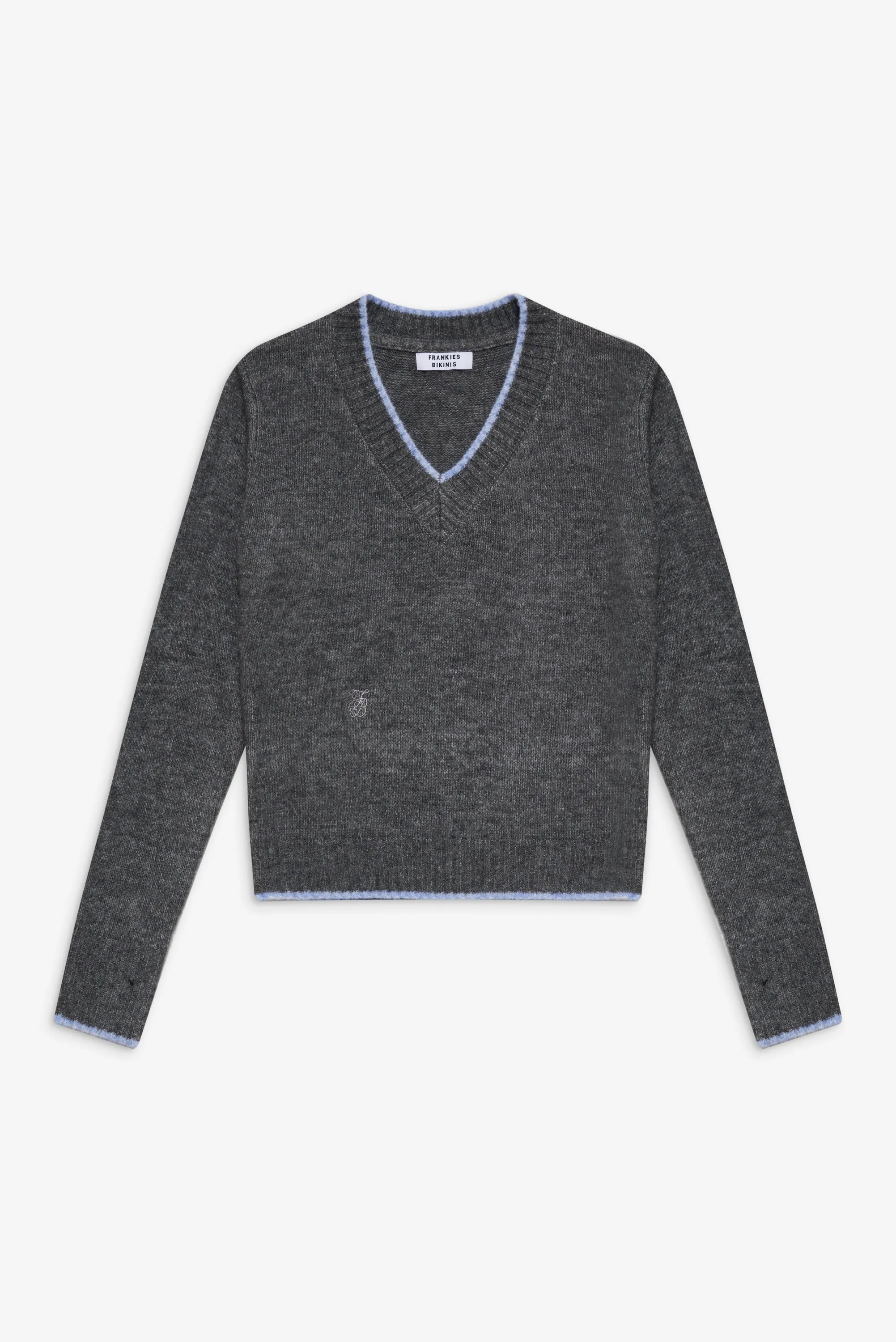 Brentwood V Neck Sweater - Winter Sky