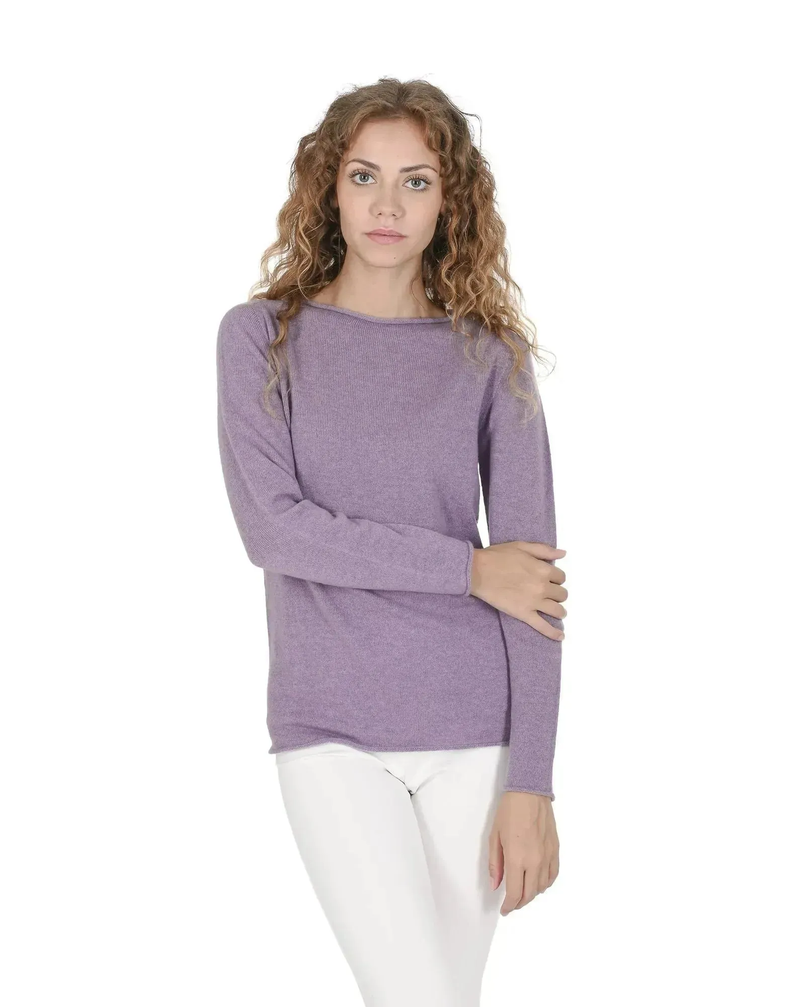 Cashmere Boatneck Sweater - Italian Craftsmanship - L