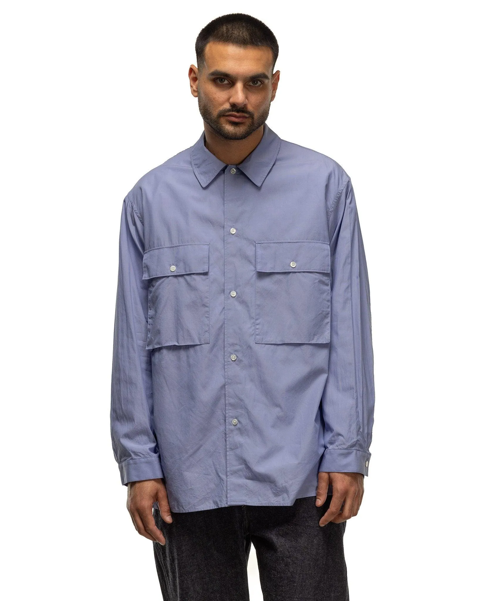 Chambray Military Shirt Saxe