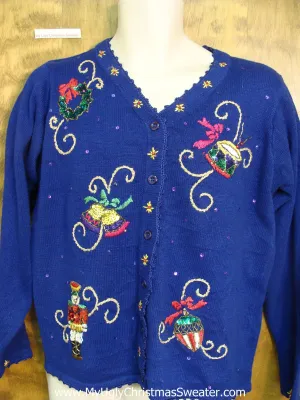 Cheap Bling Blue Ugly Christmas Sweater