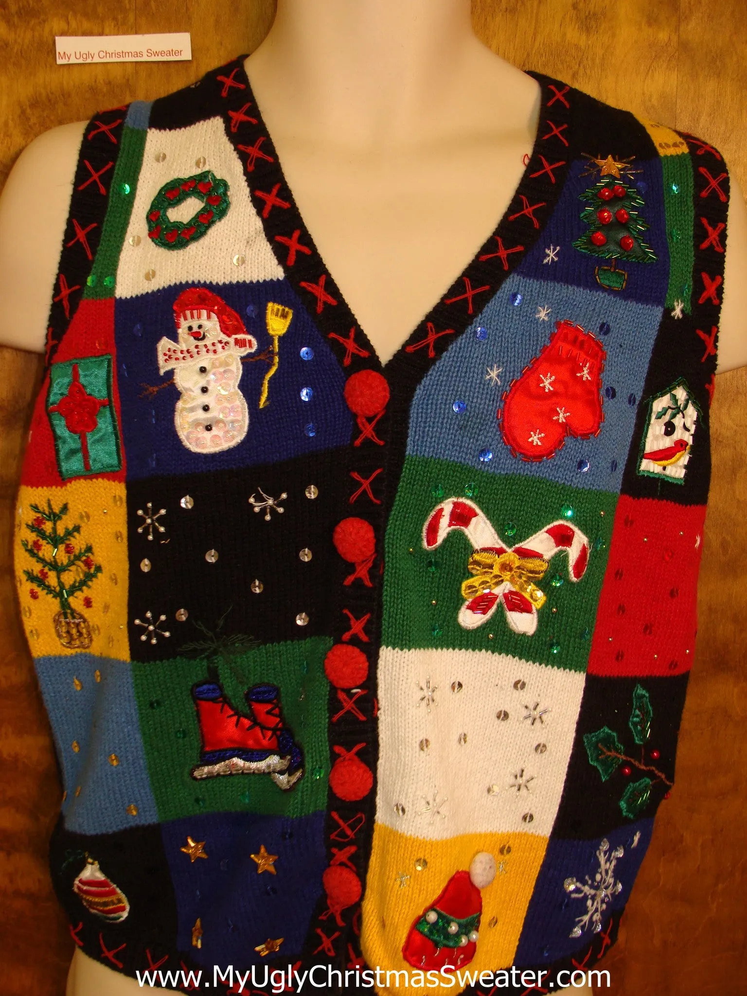 Colorful Tacky Corny Christmas Sweater Vest