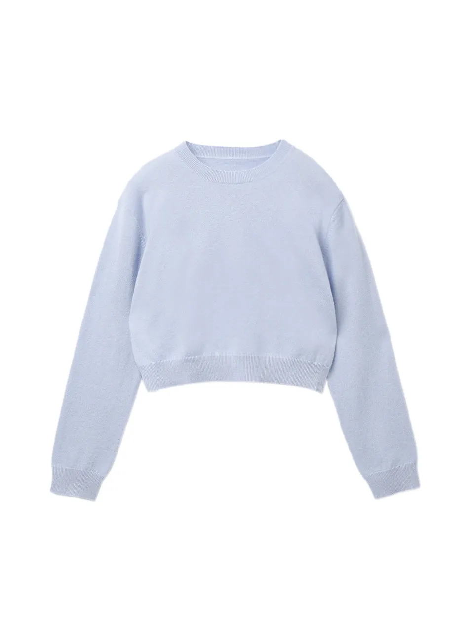 Crop Long Sleeve Sweater_Baby Blue