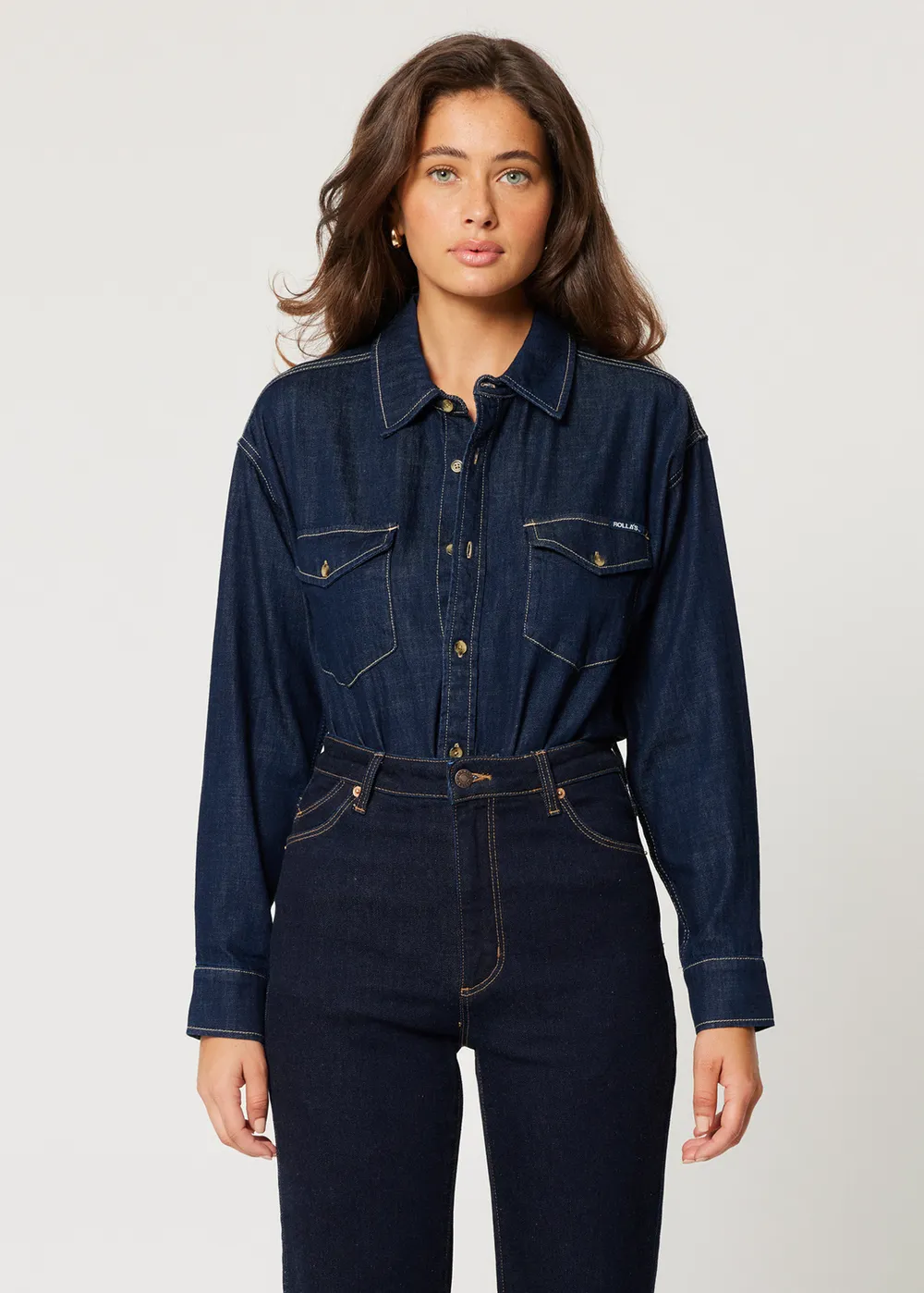 Dark Rinse Oversized Denim Shirt