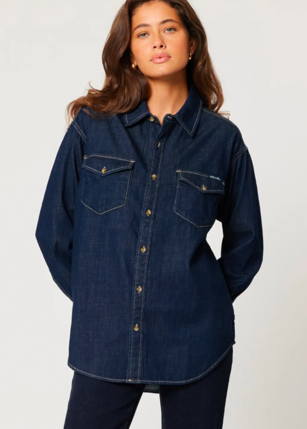 Dark Rinse Oversized Denim Shirt