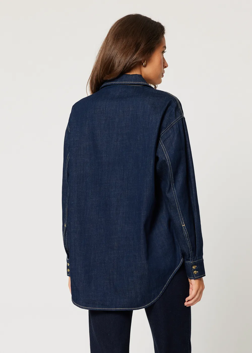 Dark Rinse Oversized Denim Shirt