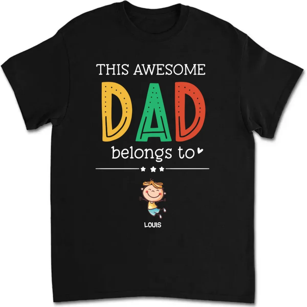 Family - This Awesome Dad Belongs To - Personalized T-Shirt