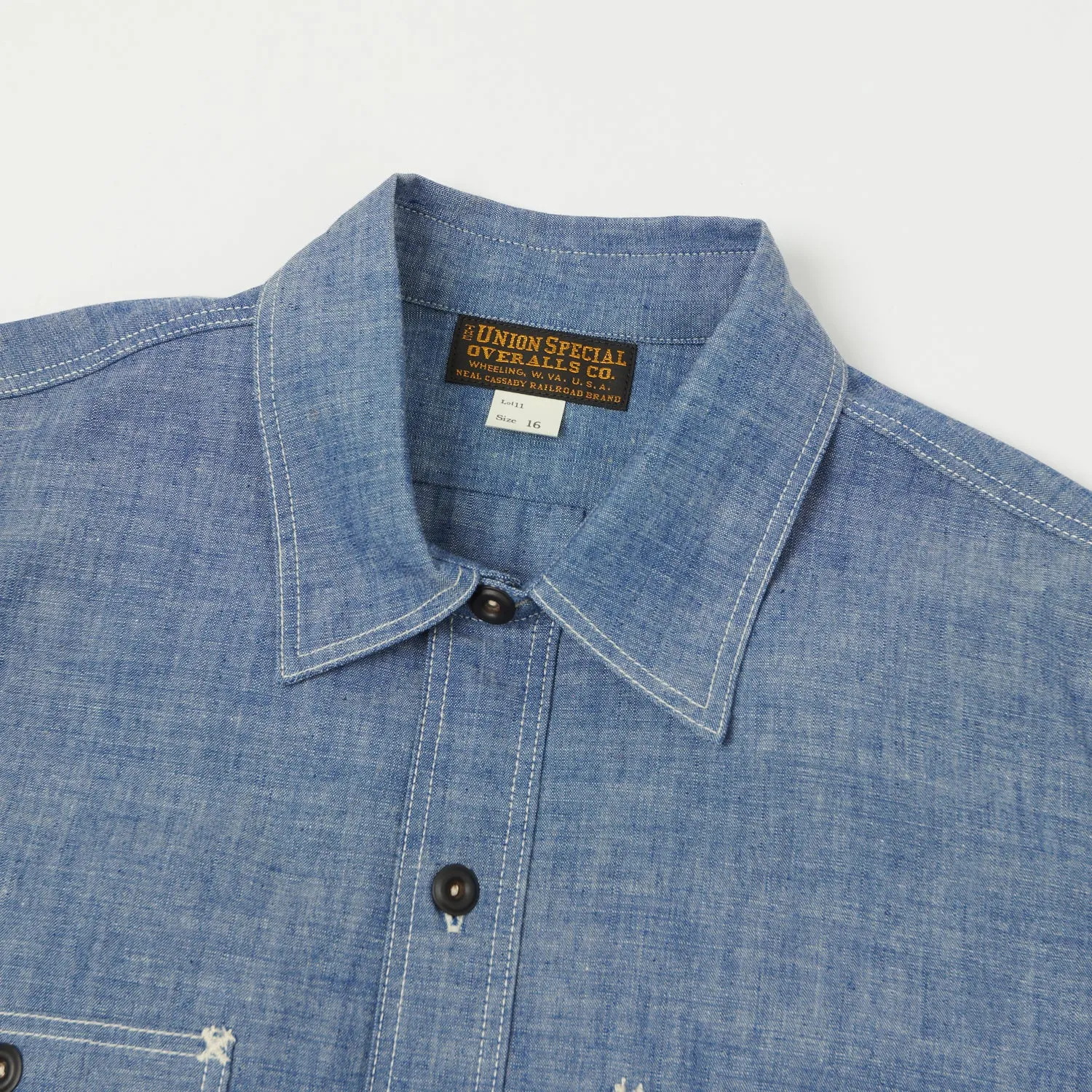 Freewheelers 2313001 'Neal' Vintage Chambray Shirt - Indigo