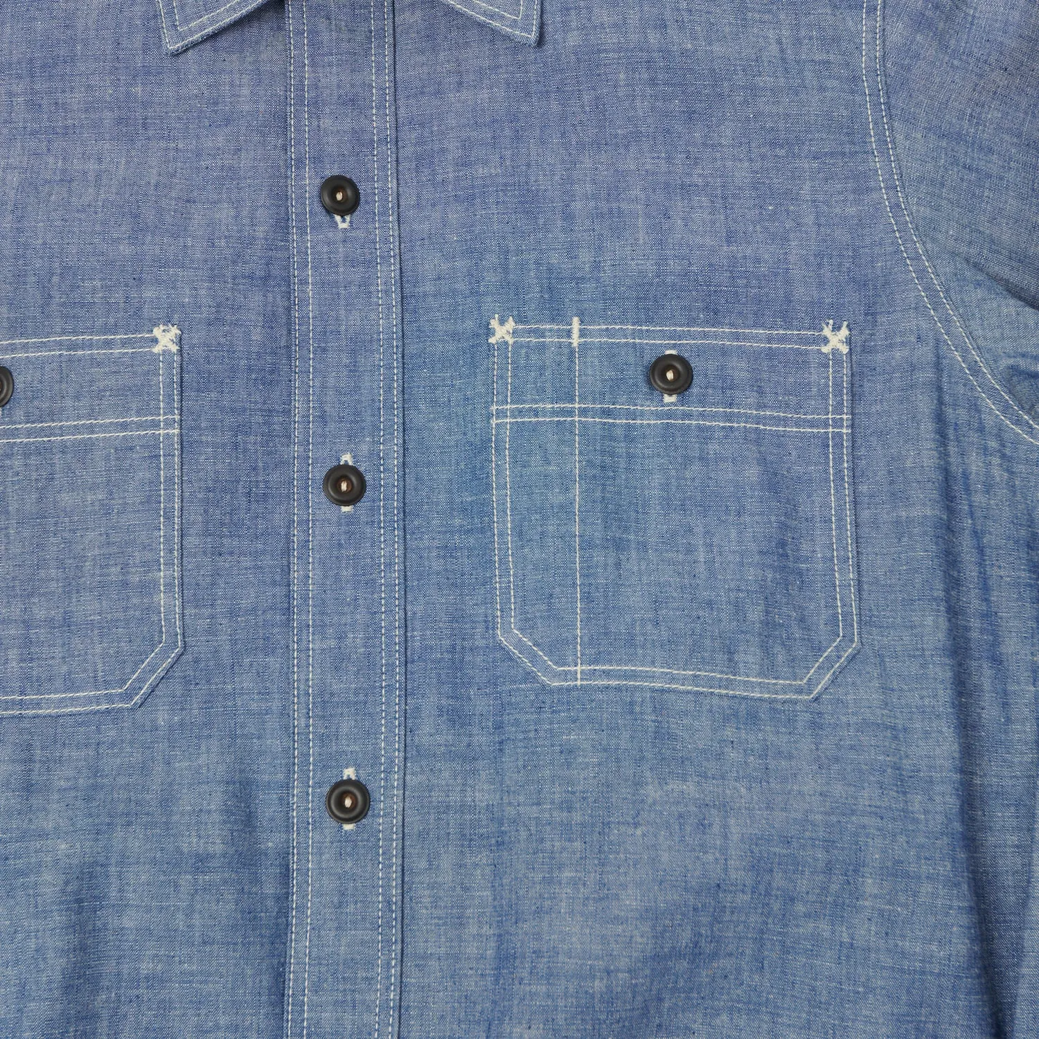 Freewheelers 2313001 'Neal' Vintage Chambray Shirt - Indigo