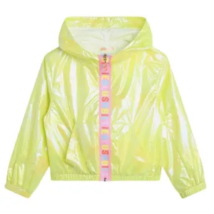 Girls Yellow Hooded Windbreaker