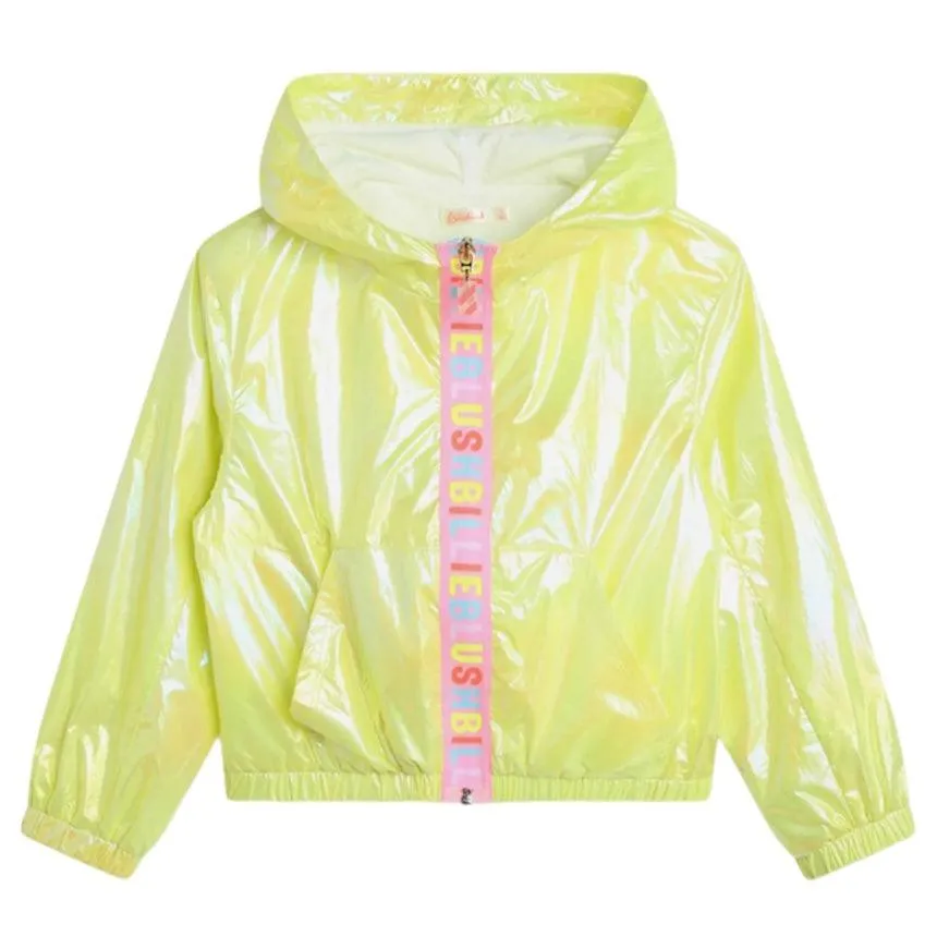 Girls Yellow Hooded Windbreaker