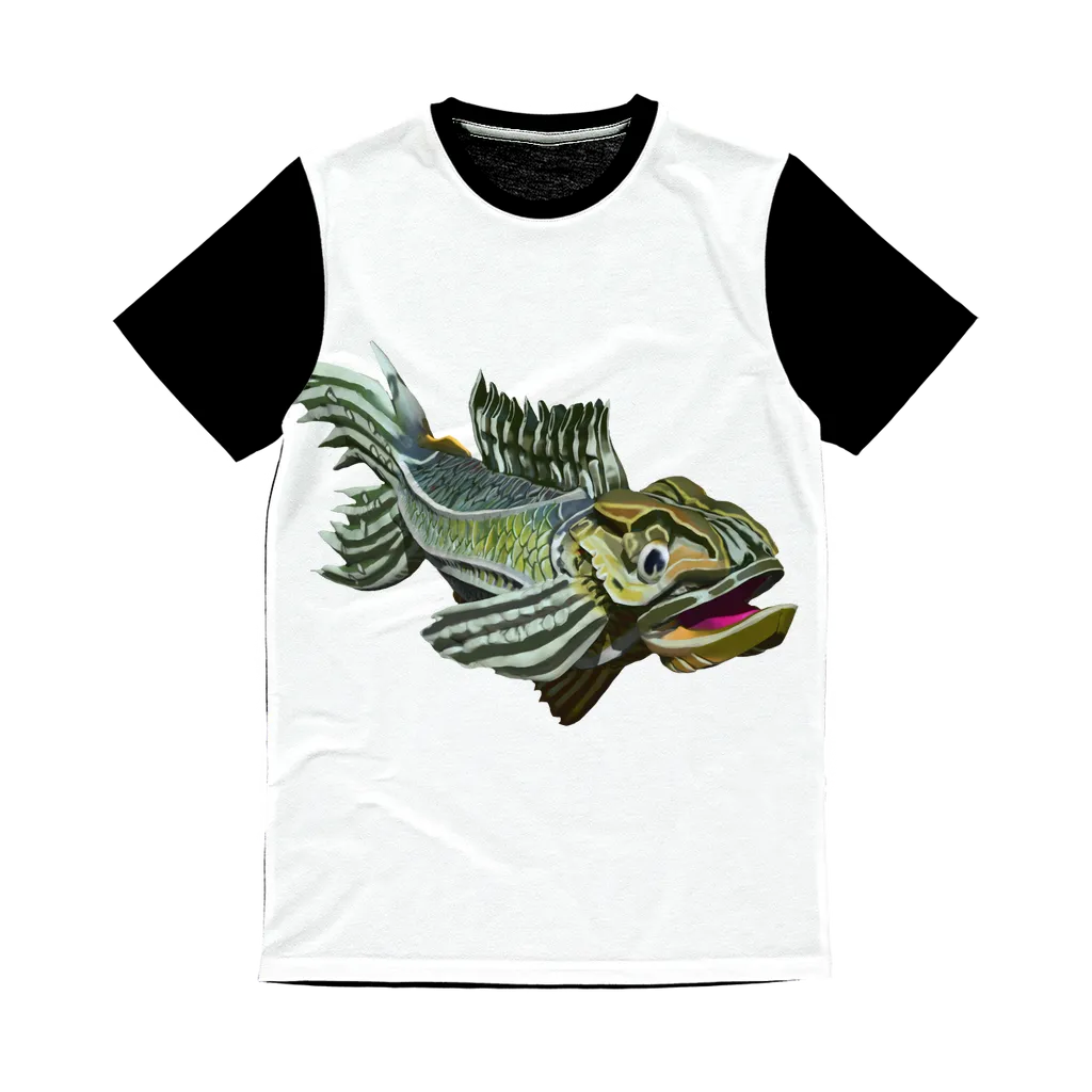 Green Fish Classic Sublimation Panel T-Shirt