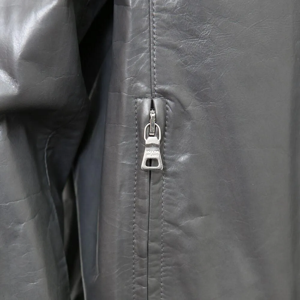 Grey Kangaroo Leather Windbreaker Jacket