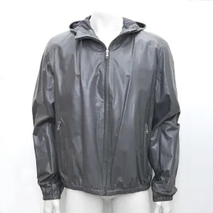 Grey Kangaroo Leather Windbreaker Jacket