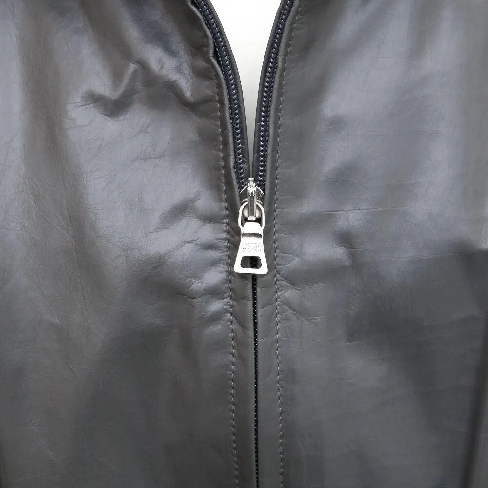 Grey Kangaroo Leather Windbreaker Jacket