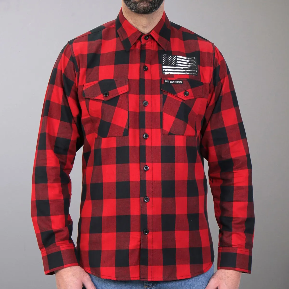 Hot Leathers FLM2110 Men's Bullets Flannel Long Sleeve Shirt