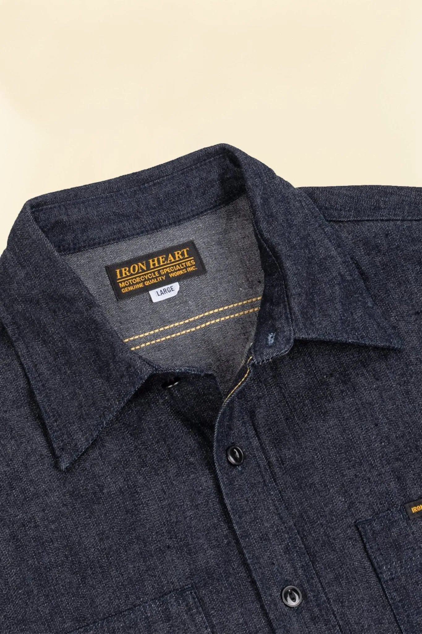 Iron Heart 10oz Selvedge Tonal Denim Work Shirt - Indigo