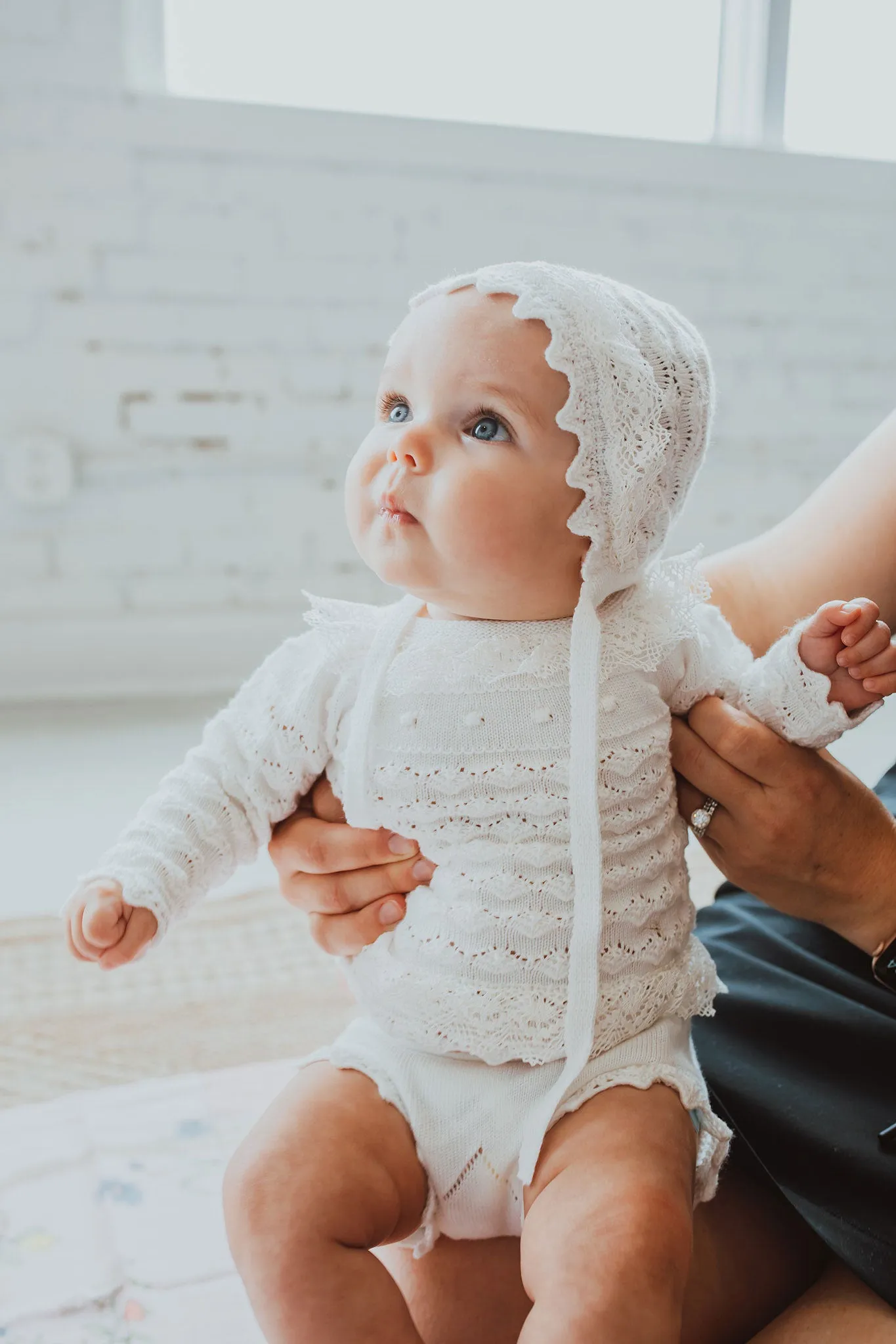 Ivory Lace 3-Piece Baby Shorts Set