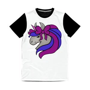 JohnsonKelly_UnicornHead2 Classic Sublimation Panel T-Shirt