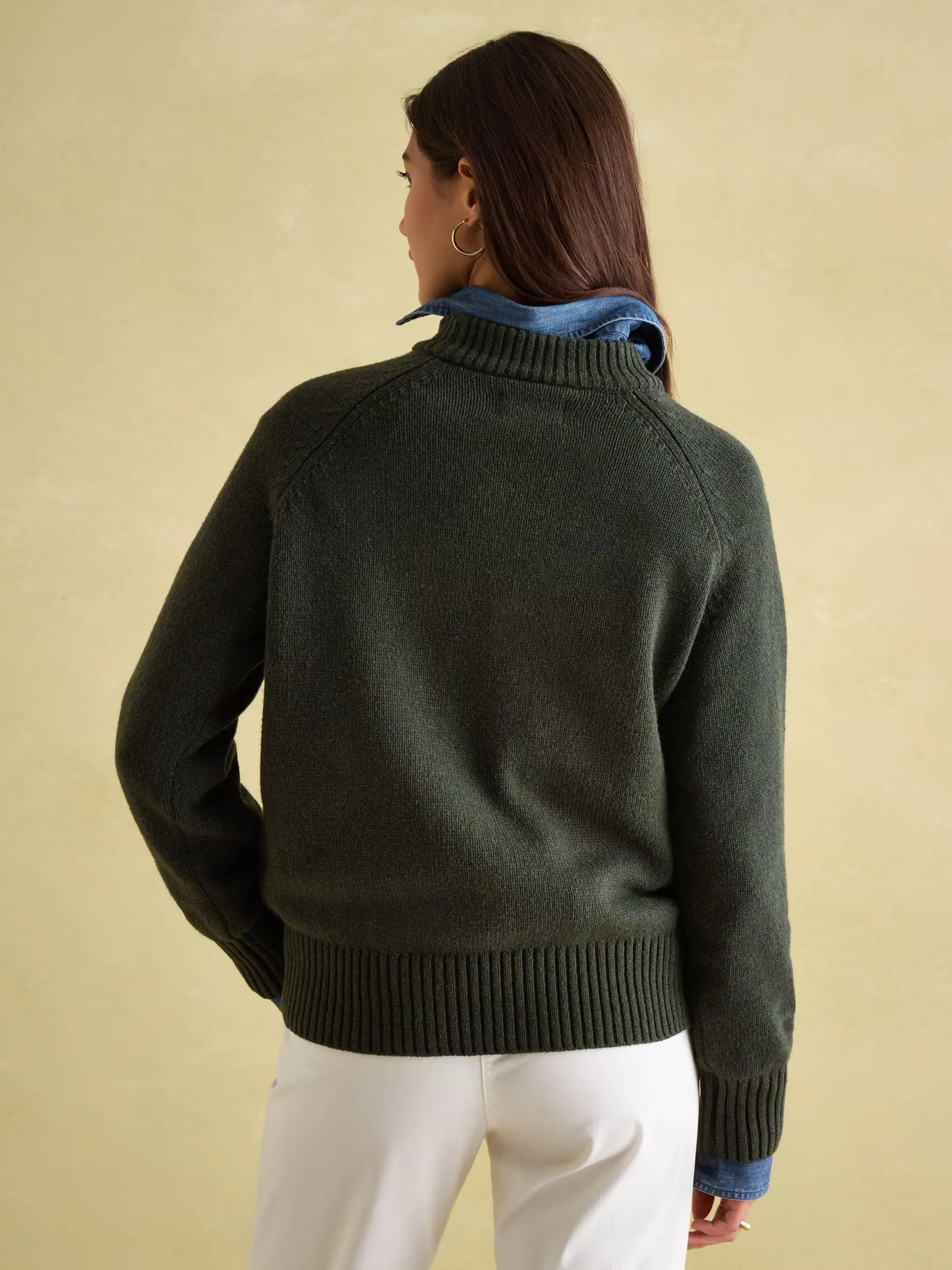 Jonty Dark Green Intarsia Knit Jumper