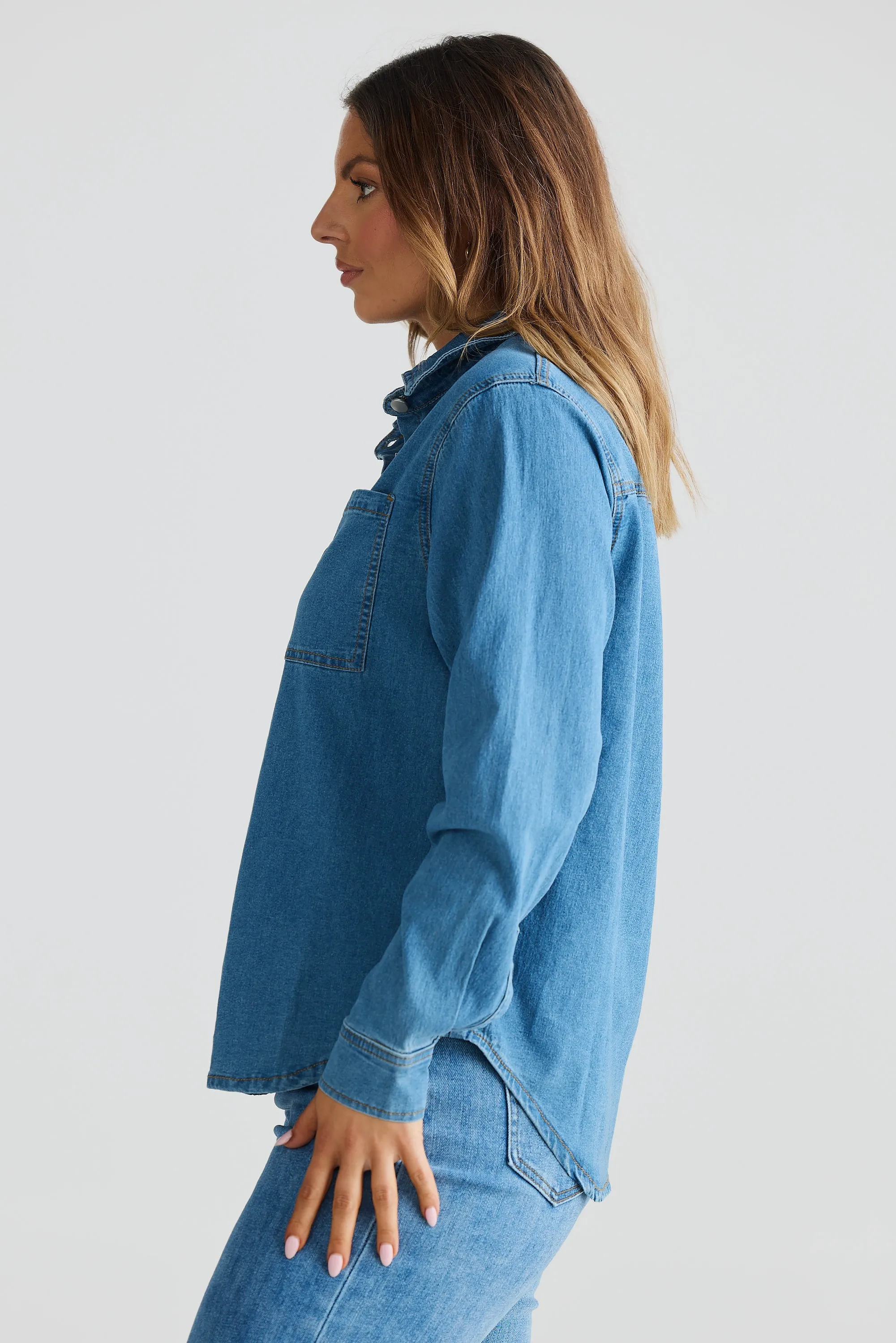 Lightweight Denim Shirt - Blue Denim