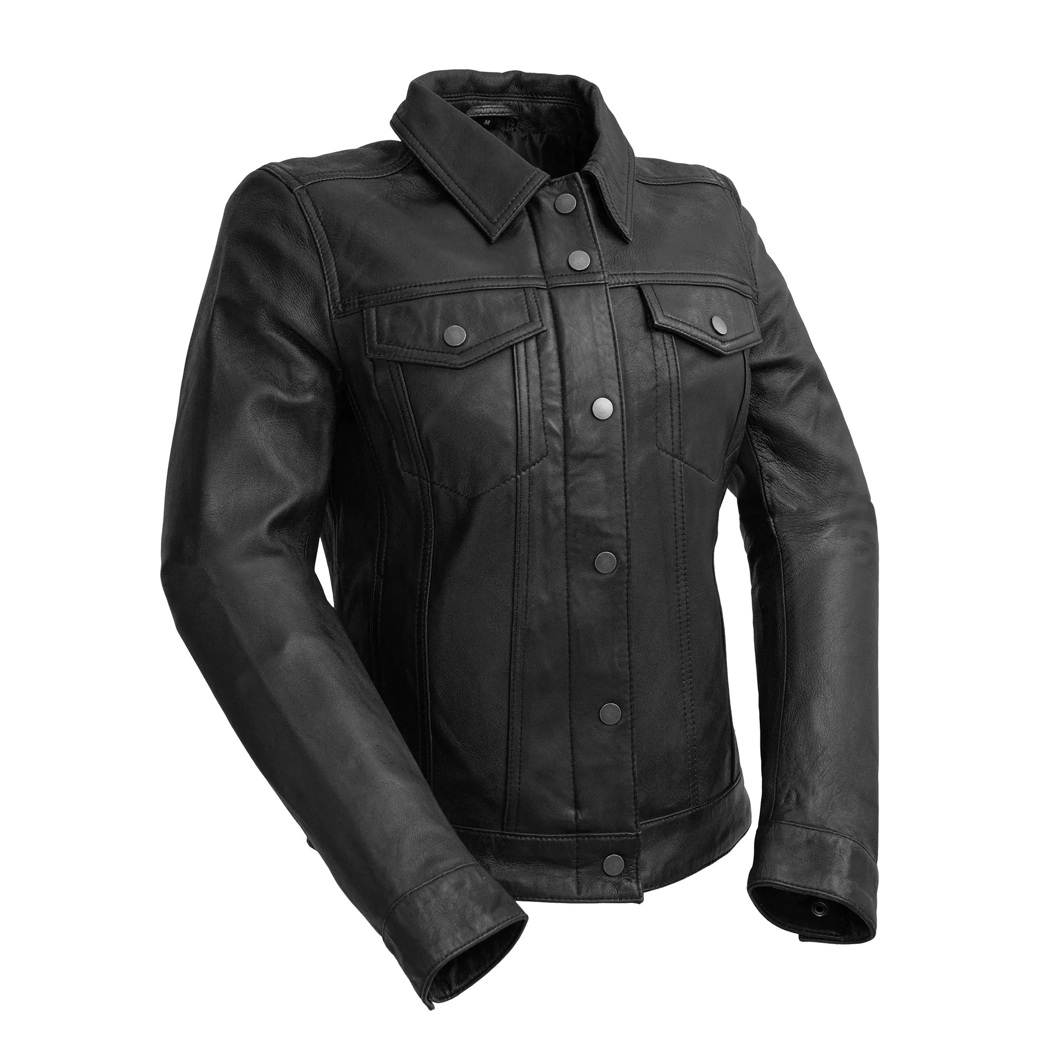 Madison Womens Fashion Leather Jacket Black