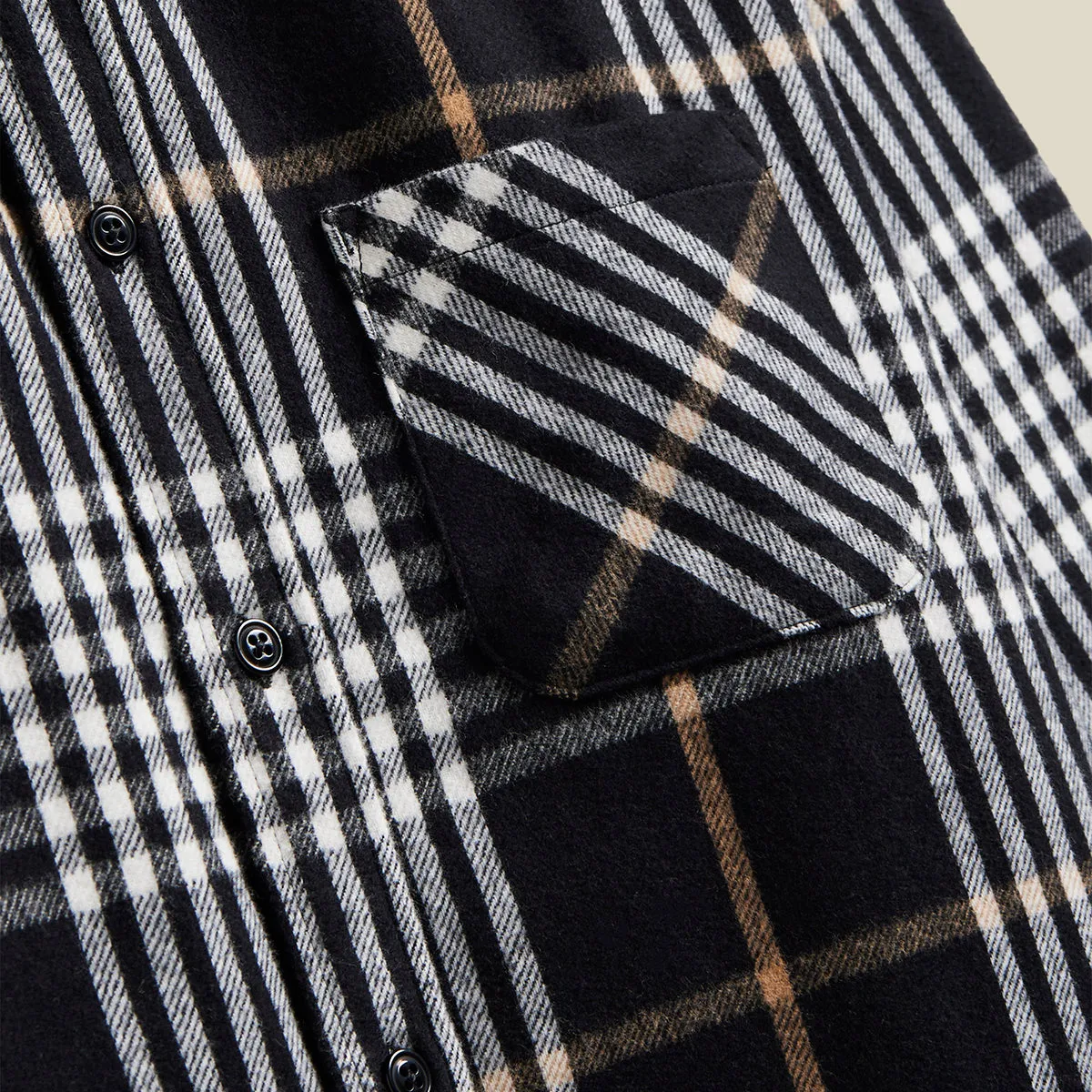 Medusa Plaid Flannel Shirt - Black/White