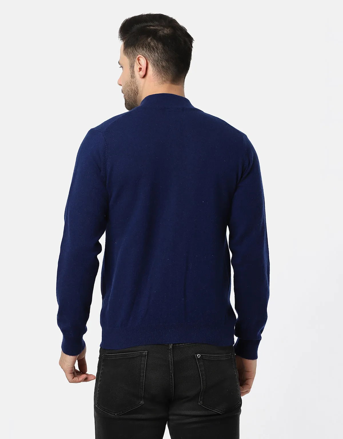 Men Knitted T-Neck Full zipper Sweater