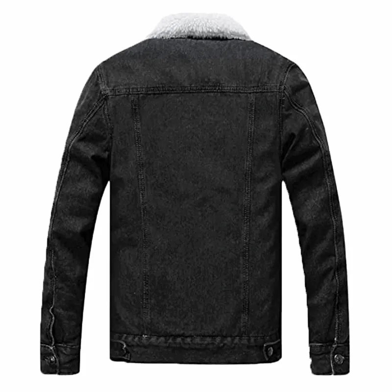 Men's Black Sherpa Denim Jacket