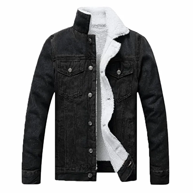 Men's Black Sherpa Denim Jacket