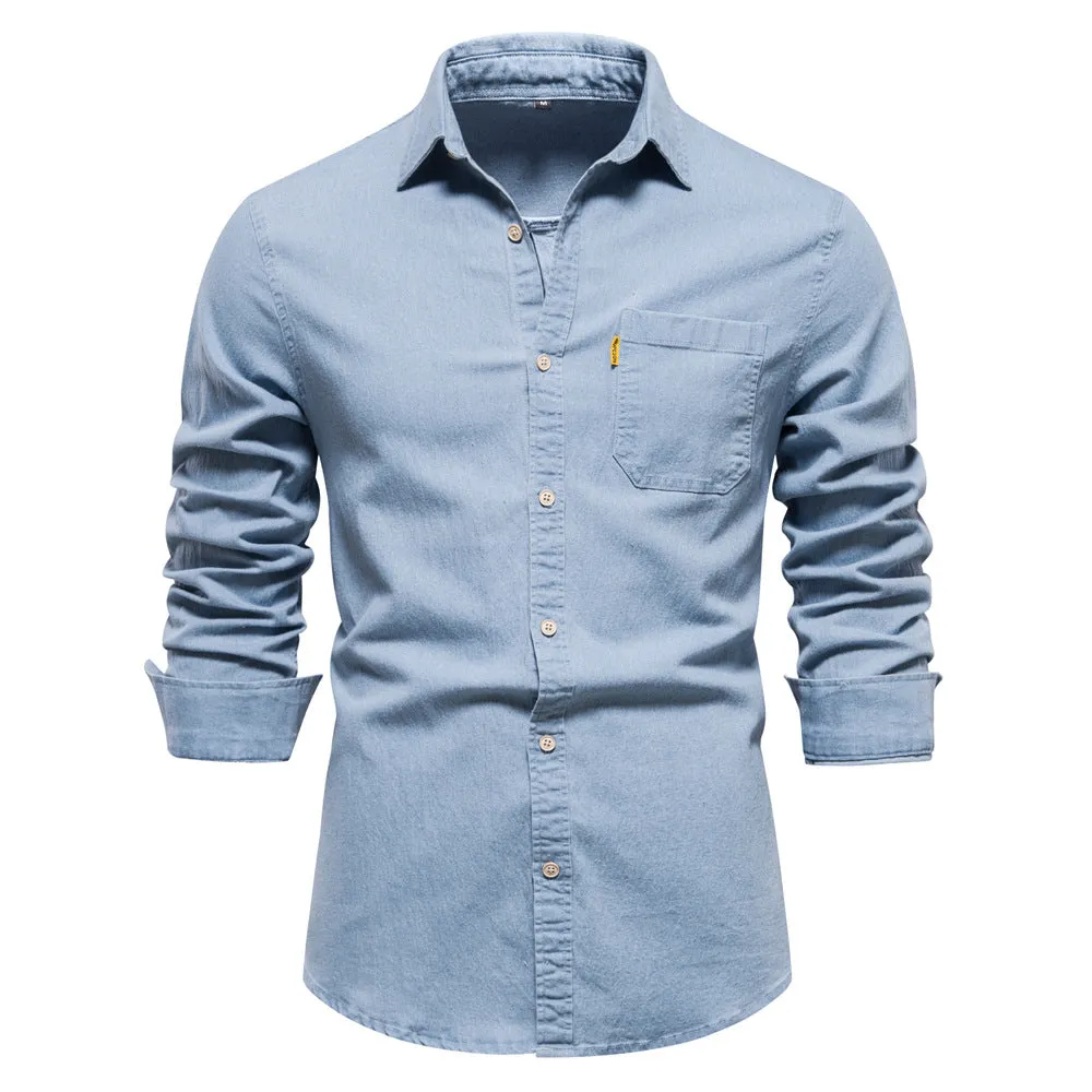 Men's Wrinkle-Free Denim Shirt