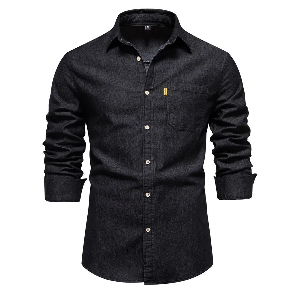 Men's Wrinkle-Free Denim Shirt