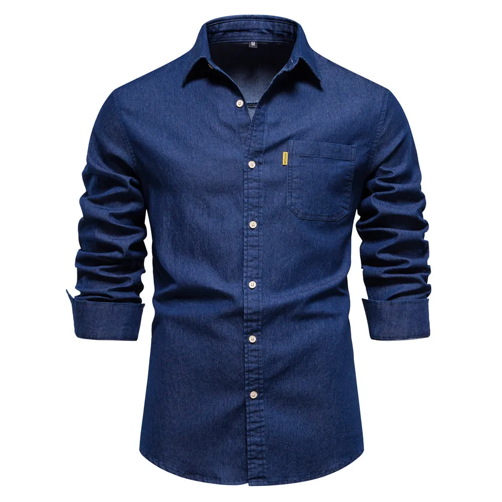 Men's Wrinkle-Free Denim Shirt