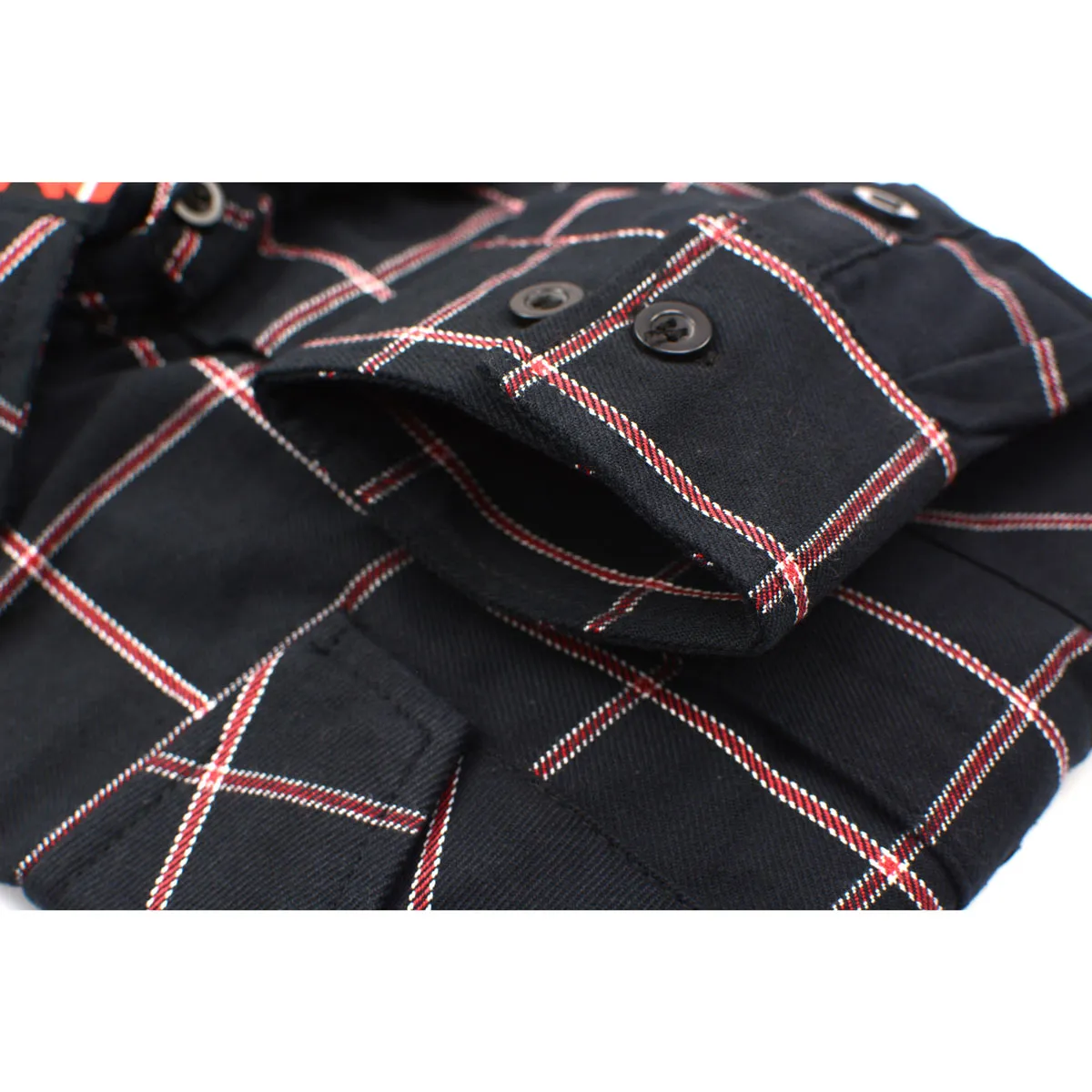 Milwaukee Leather MNG11651 Men's Black and Red Long Sleeve Cotton Flannel Shirt