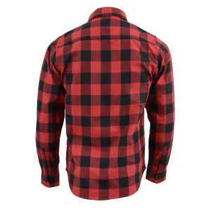 NexGen MNG11631 Men's Black and Red Long Sleeve Cotton Flannel Shirt