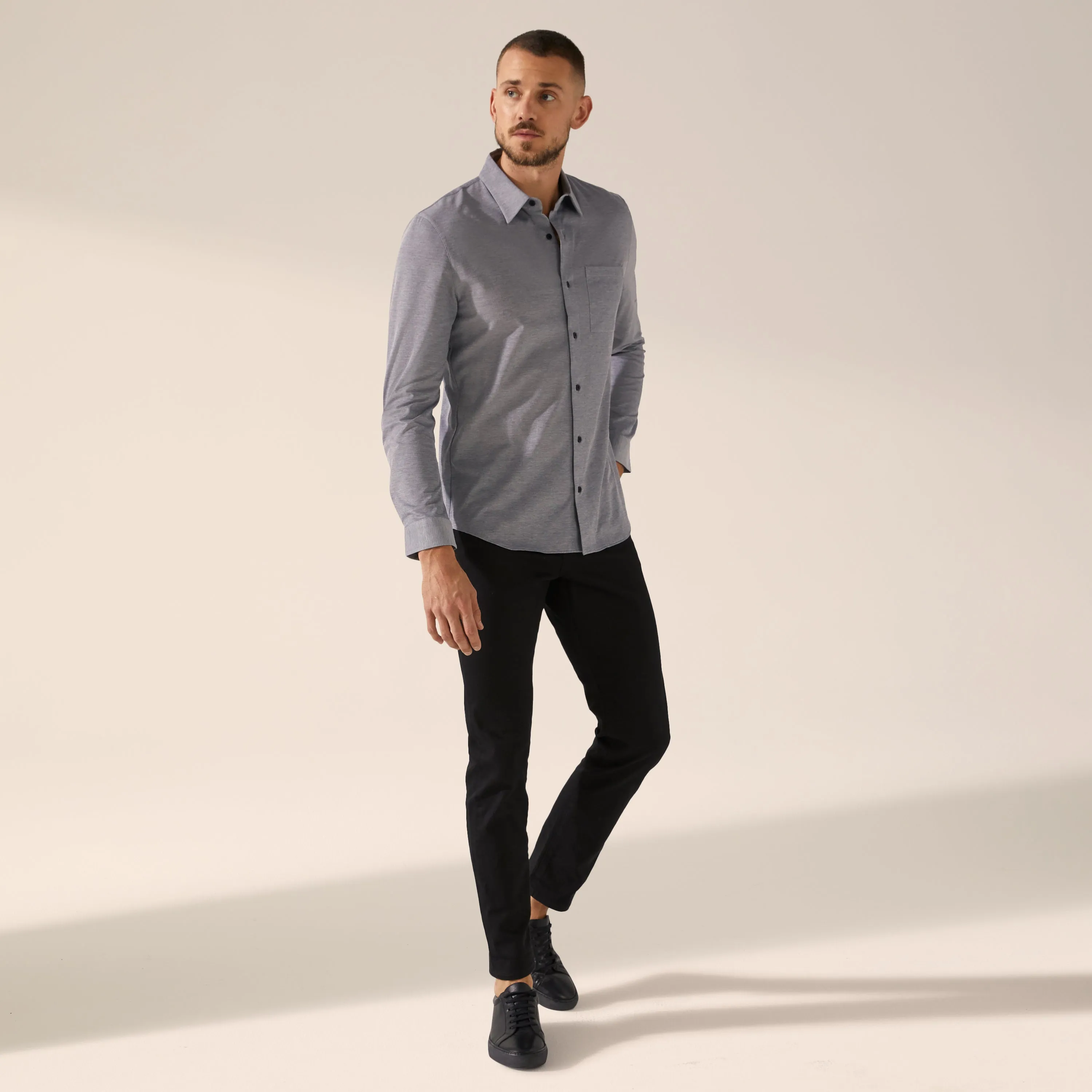 Performance Button-Up Knit Shirt