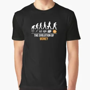 "Bitcoin: The Evolution of Money" Cryptocurrency Graphic T-Shirt